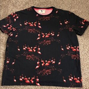 Ted Baker Black and Red Flamingo Print Shirt